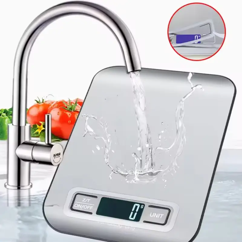 Digital Kitchen Scale LED Display 5kg/1g Stainless Steel Panel Electronic Scales Home Jewelry Food Snacks Weighing Baking Tools 5