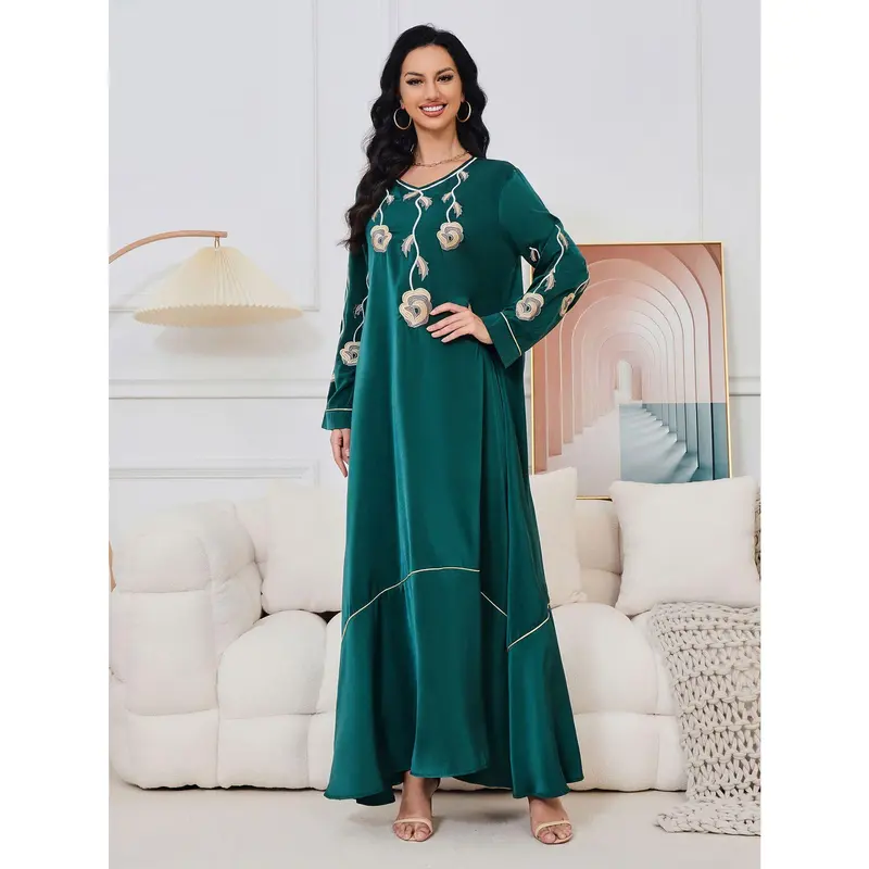 2025 New Middle East Dubai Robe Abaya Embroidered Hot Selling in Stock Elegant Evening Dress Muslim Dress 6