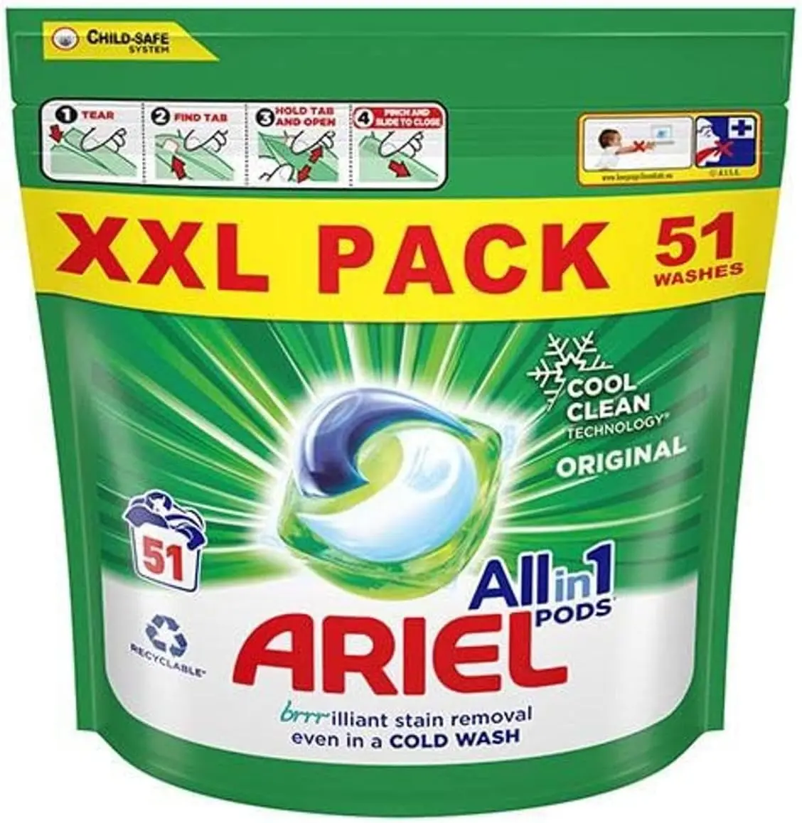 Ariel Original All in 1 Pods  Washing Liquid Laundry Detergent Capsules 51 Washes