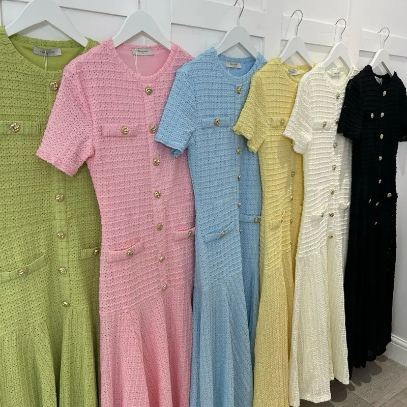 Premium Button Detail Swing Maxi Dress - 7 COLOURS 0