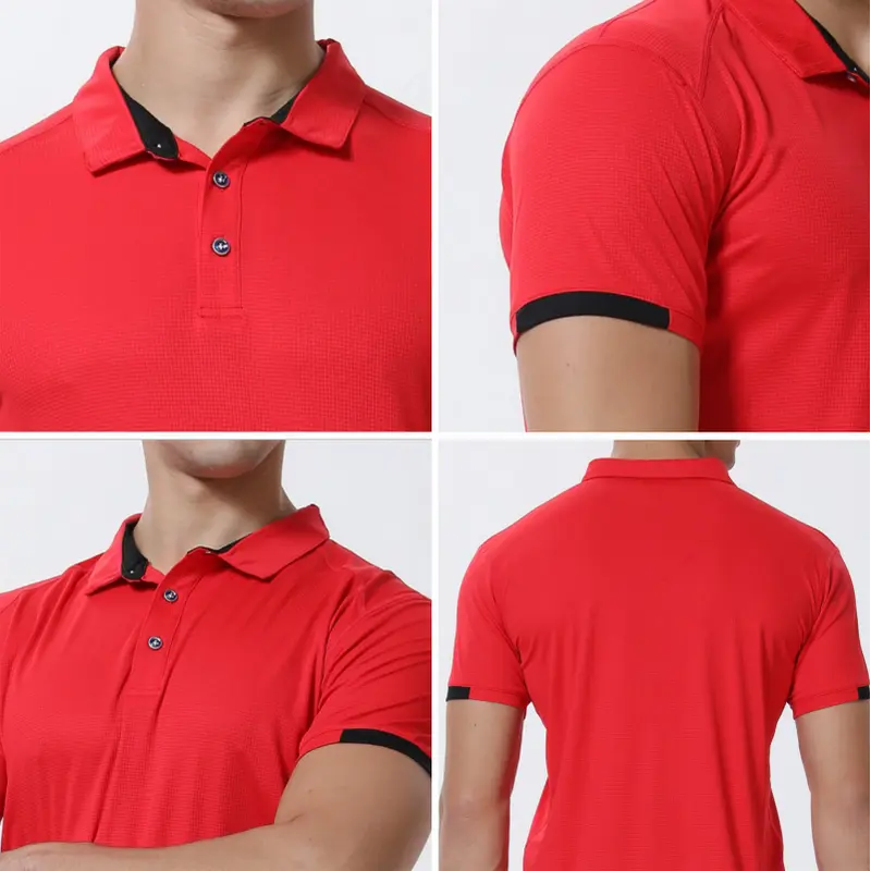 Casual Sports Quick-drying Lapel Short-sleeved POLO Shirt Cycling Suit Fitness Suit For Men Menswear Polyester 4