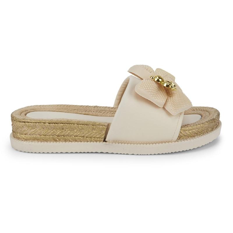 Womens Ladies Mid Wedge Flatform Espadrilles Mules Sandals Shoe Size Bow Sandals
