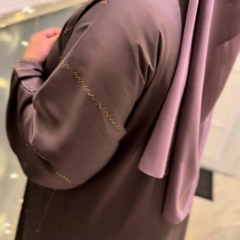 Zoya Purple 2 Piece Open Abaya Islamic Dress For Women 3