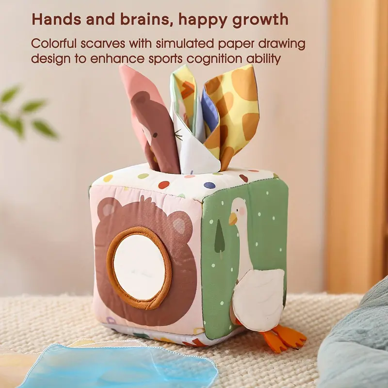 【RANTS BETTER】Tissue Box Toy for Youngsters - Multifunctional, Educational Finger Exercise & Soothing Plaything, Mixed Colors 2