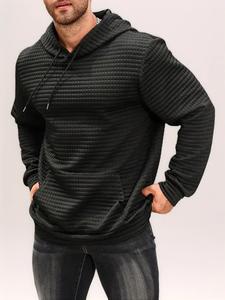 【Plus Size】 Longsleeves Drawstring Hoodie, Casual Regular Fit Long Sleeve Pocket Hooded Sweatshirt for Fall & Winter, Men's Clothes for Daily Wear, Going Out Tops, Men's Clothing, Streetwear Hoodie, Casual Pullover Hoodies