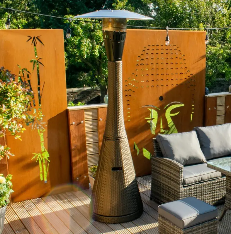 Love Burn Outdoor Patio Heaters Mushroom Or Rattan Style 13KW Heater, Steel, Rattan, No Gas Included Patio Heater 3