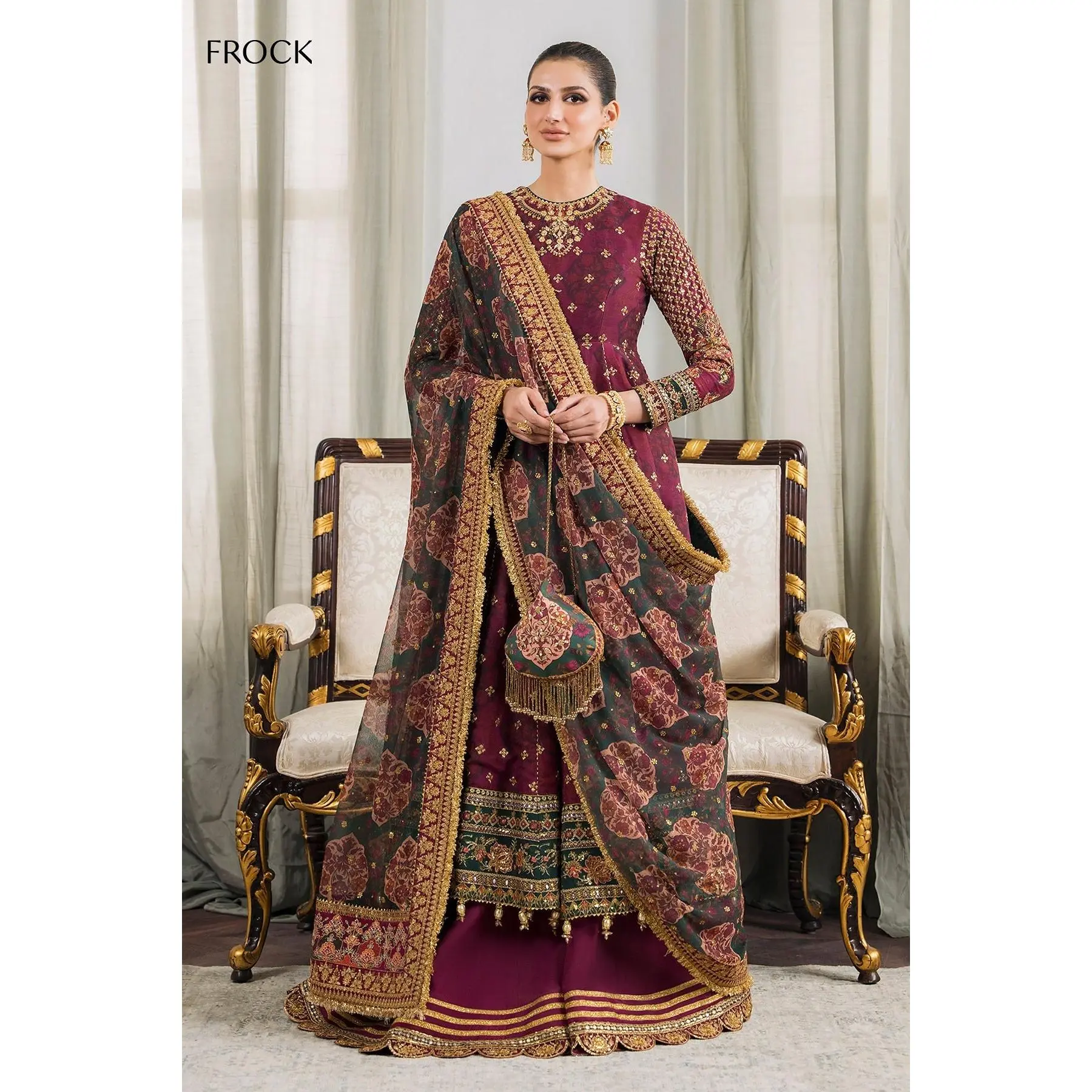 BAROQUE | CHANTELLE | EMBROIDERED CHIFFON CH12-03 | FROCK