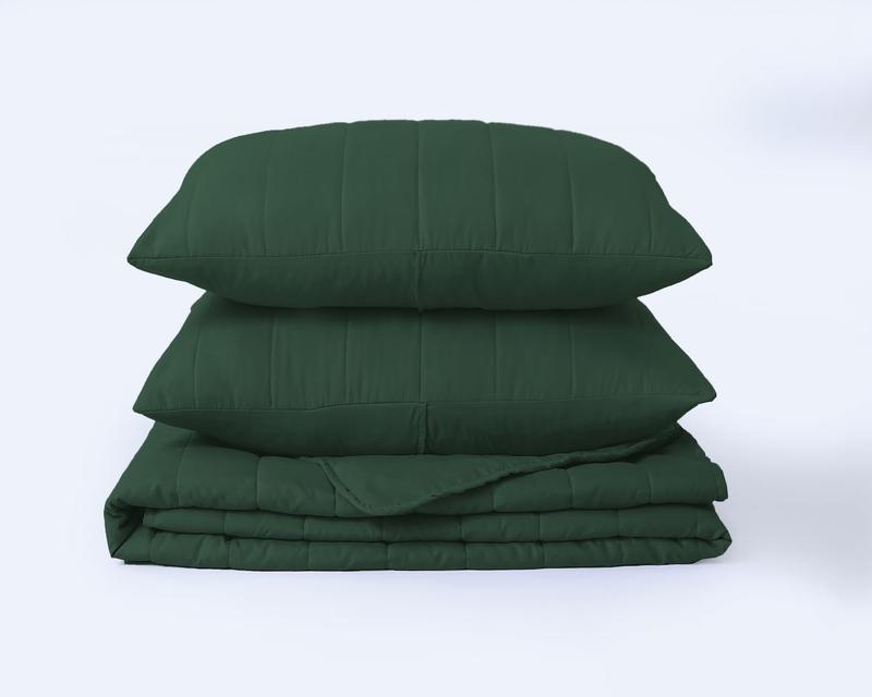 Product Introduction of LINEN HOME - King Size Bedspreads Quilted Pattern - 3Pcs Bottle Green Sofa Throw Set 240x260cm Soft Microfiber Lightweight Coverlet with 2 Pillowcases 50x75cm for All-Season duvet  covers  sets 8
