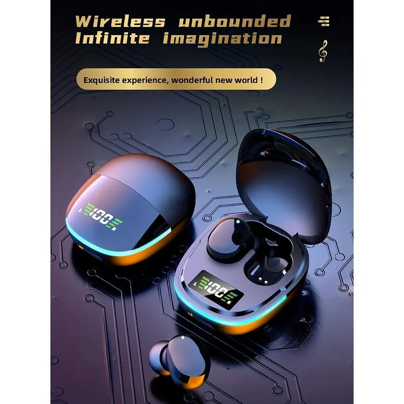 2024 Model Wireless Earbuds with LED Display, Touch Control, In-Ear TWS Design for Gaming & Sports, Compatible with iOS/Android - Sleek Metallic Charging Case Included, Earbuds Wireless 8