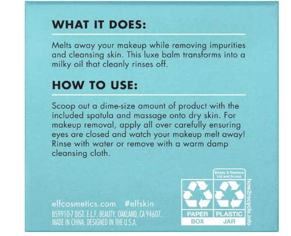 e.l.f. Holy Hydration! Makeup Melting Cleansing Balm, Face Cleanser & Makeup Remover, Infused with Hyaluronic Acid to Hydrate Skin, 2 Oz 6