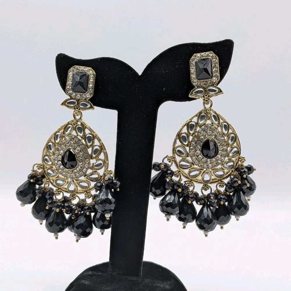 Fashionable and Traditional Gold Plated CZ Earrings