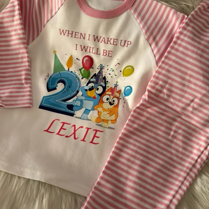 Personalised Children's Birthday Pyjamas - Pink or Blue, Any Theme 7