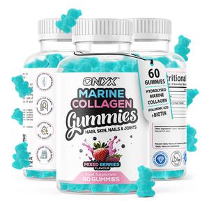 Marine Collagen Gummies 2200mg with Biotin, Hyaluronic Acid & Vitamin C - 60 Gummies