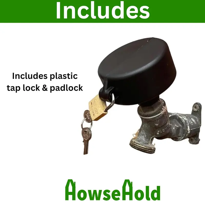 Tap Lock - Prevents Unwanted Use of Outdoor Taps Water Thief Deterrent Includes Padlock 1