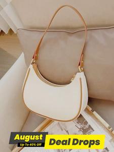 Women's Elegant Half Moon Bag, Trendy Vintage Pu Leather Shoulder Bag for Women & Girls, All-match Chic Handbag for Daily & Work Use, National Day Offers