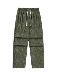 Men's Letter Print Corduroy Pants, Loose Casual Comfy Straight Leg Trousers for Summer, Men's Bottoms for Daily Wear