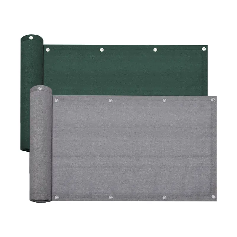 4.8m Garden Balcony Fence Cover Cloth Privacy Screen Fabric Shade Tarp Netting Mesh Cloth - Grey 1