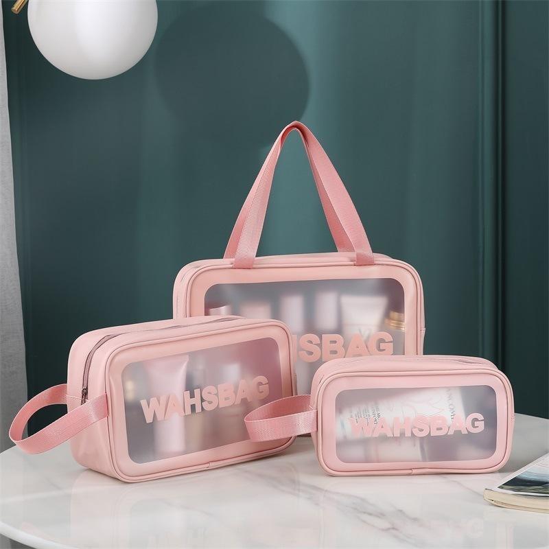 6pcs/3pcs /1pcs Transparent Wash Bag Set, Waterproof PVC Cosmetic Bag, Portable Travel Toiletry Bag,Sports and Outdoor Travel 3