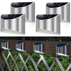 4x Solar Powered Door Fence Wall Lights Led Outdoor Garden Lamp Waterproof White