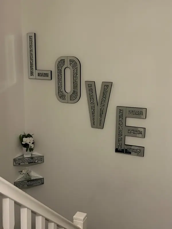 Crushed Diamond LOVE Letters – Luxury Mirrored Home Decor | Gift Idea | 30x50cm Freestanding Display 3