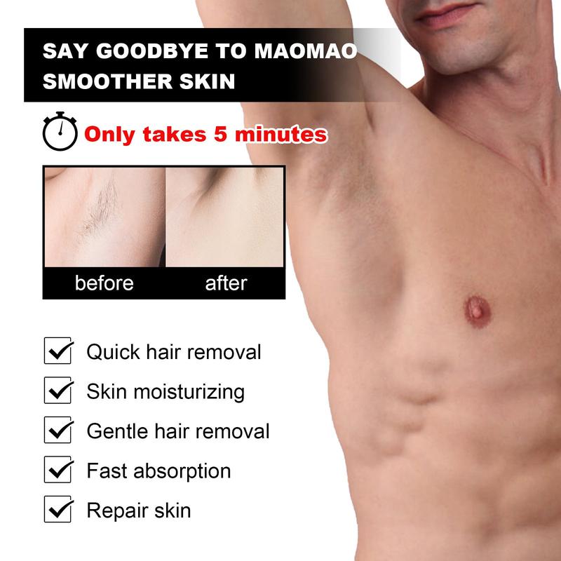 Men's Hair Removal Cream – Dry & Gentle Moisturizing Skin Body Care Coconut Smooth Wax 1