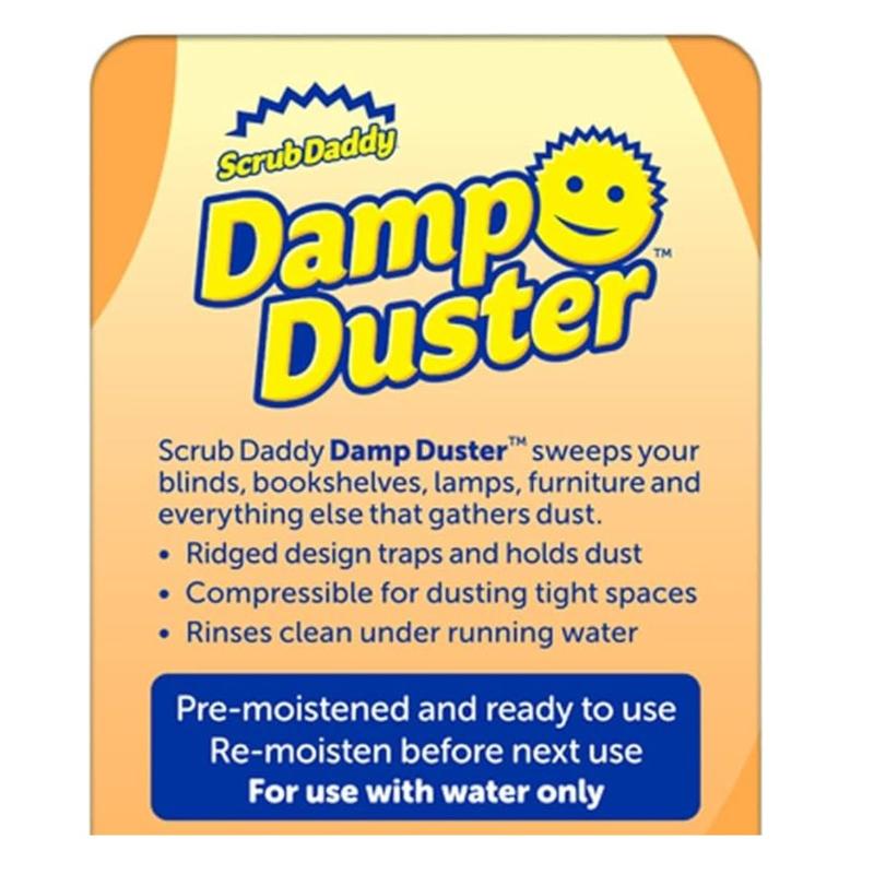 Scrub Daddy Damp Duster, Multipurpose Dusters for Cleaning - Venetian & Wooden Blind Cleaner, Ridged Dusting Sponge for Vents, Radiator, Skirting Boards, Mirrors - Home Cleaning Products, Blue 3