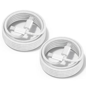 Type C to Type C Fast Charging Cable, 2 Counts/set Dual Type C Nylon Fast Charge Date Cable, Compatible with iPhone 16/16 Pro/16 Pro Max/iPad Pro/Air