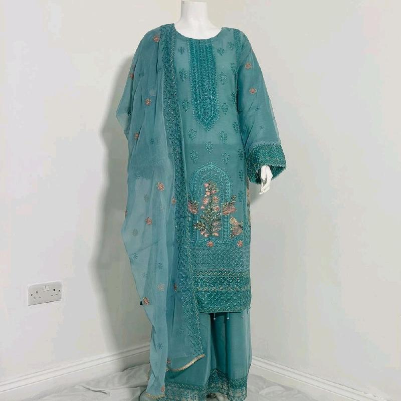 Chiffon kamez duppata and plazo trouser 3