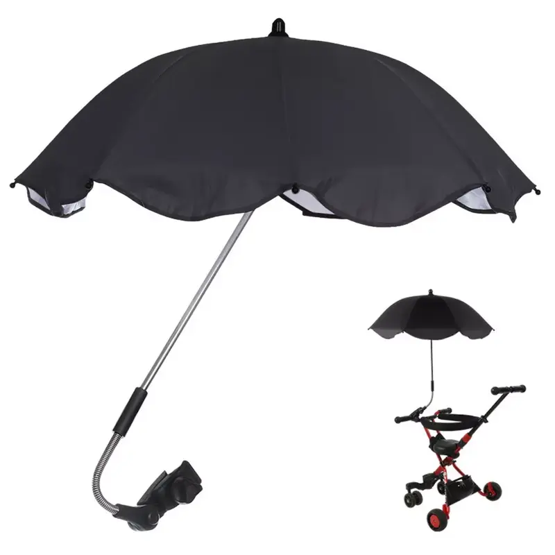 New Baby Pesci Universal Sun Rain Umbrella Pram Pushchair Canopy Parasol Shade (Black) 1
