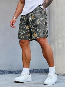 Men's Camo Print Bottoms, Loose Casual Comfy Breathable Shorts for Summer, Fashion Men's Clothes for Daily Wear