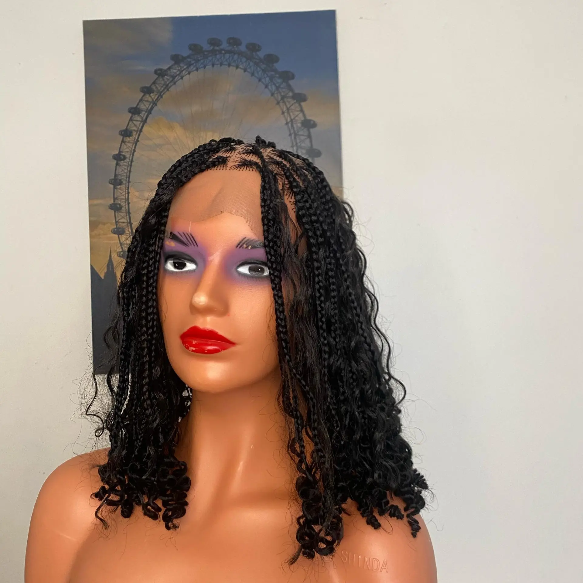 NEATLY BRAIDED BOHO BRAIDS/GODDESS BRAID WIG IN FULL LACE CLOSURE