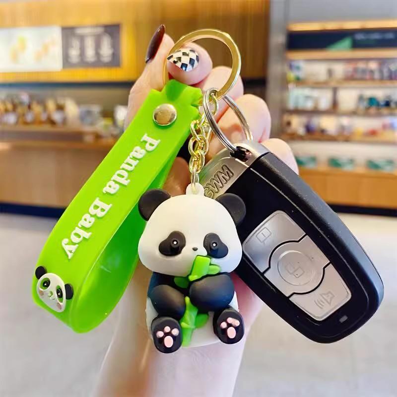 Product Introduction of 1PC Cartoon Panda Keychain – Soft Rubber Animal Pendant for Bags, Keys & Gifts 2