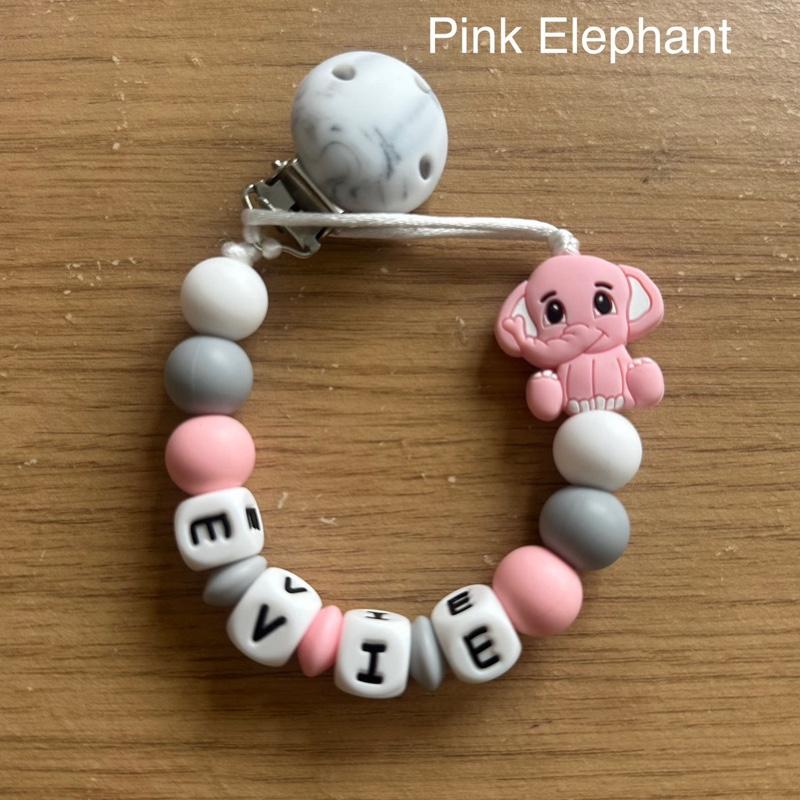 Elephant Charm Silicone Dummy Clip for Babies 3