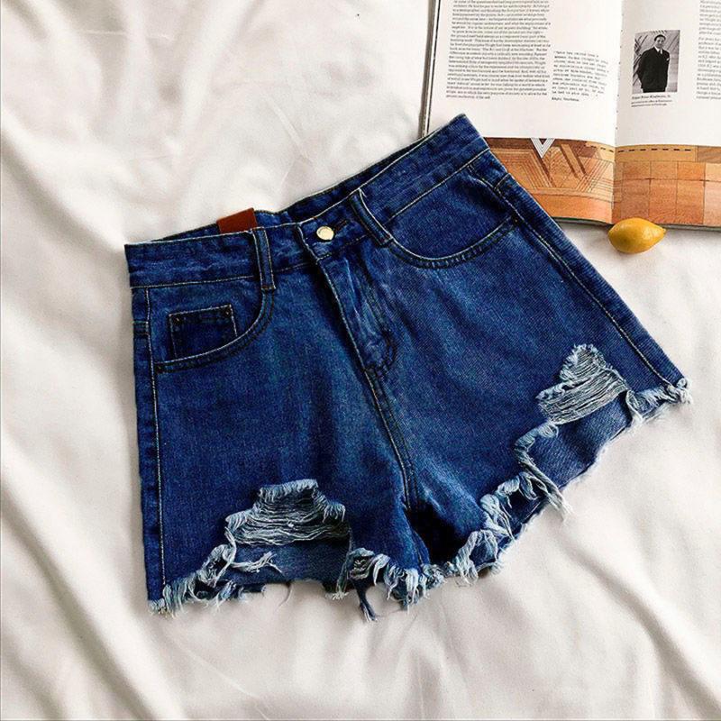 Product Introduction of Korean Denim Holes Shorts For Women  Fashion High WaistWide Leg Short Jeans Female Designer Casual Street Short 2024 New 19