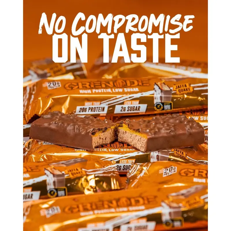 Grenade High Protein, Low Sugar Bar - Jaffa Quake, 12 x 60 g 4