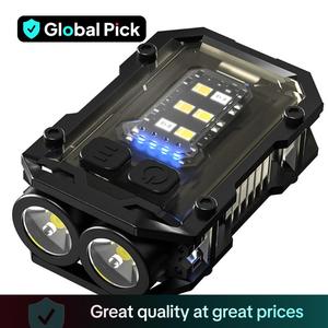 JFUNYHJK Portable Flashlight, USB Rechargeable Flashlight, Mini LED Keychain Flashlight, Compact Pocket COB Light for Night Work, Running, Walking