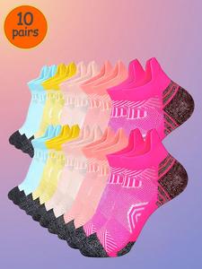 Women's Colorful Athletic Socks, Breathable Comfortable Moisture Wicking Sports Socks for Outdoor Activities, Women's Socks for All Seasons