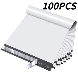 Self-adhesive Sealing Packaging Bag, 100pcs Waterproof Self-adhesive Envelope Bag, Express Logistics Transportation Mailing Bag, Postal Bags, Office Stationery Supplies