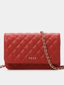 Women's Solid Color Quilted Design Crossbody Bag, Fashionable Chain Strap Shoulder Bag for Daily Used, Casual Trendy Versatile High-quality Daily Commuting Bag