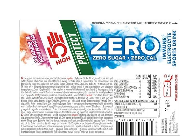 HIGH5 ZERO Protect Electrolyte Tablets | Hydration Tablets with Vitamin C & D | 0 Calories & Sugar Free | Boost Hydration, Performance & Wellness | Orange & Echinacea, 20 Tablets (20x, Pack of 1) 3