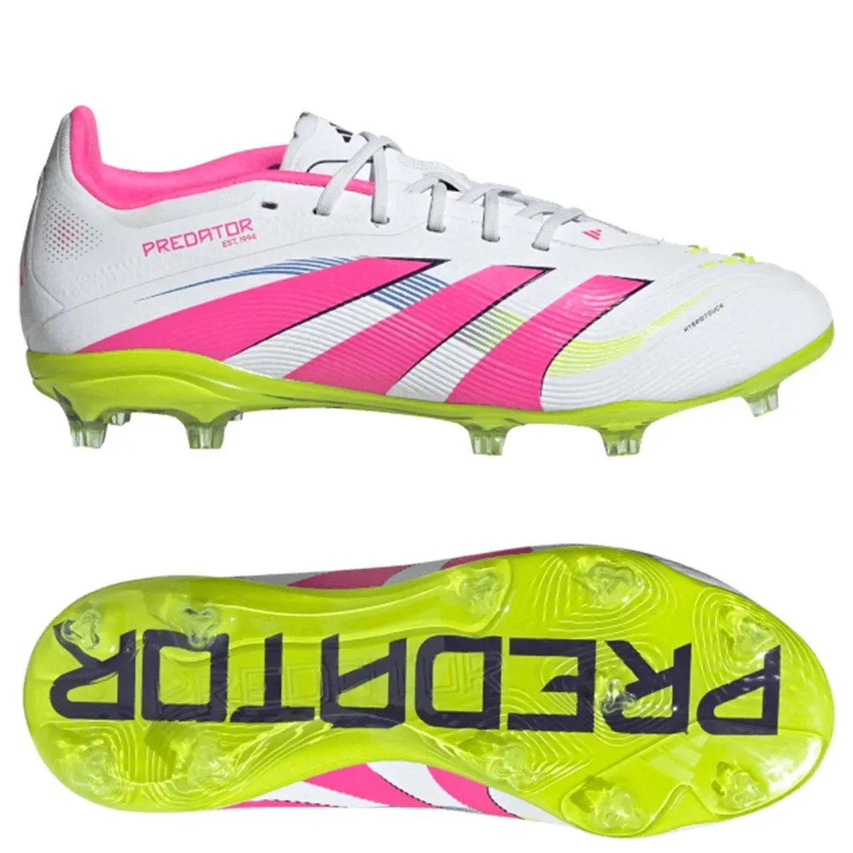 adidas Kids Predator Elite FG - White/Lucid Pink/Lucid Lemon
