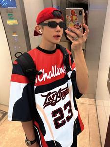 Men's Street Hip Hop Short-sleeved T-shirt, Loose Personalized Printing Design, Comfortable and Breathable Fabric, Suitable for Daily Wear