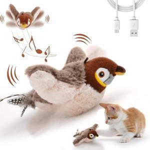 Electric Bird Design Cat Toy, Simulated Flapping Wing with Music, Indoor Interactive Toy for Cats & Dogs, Pet Supplies