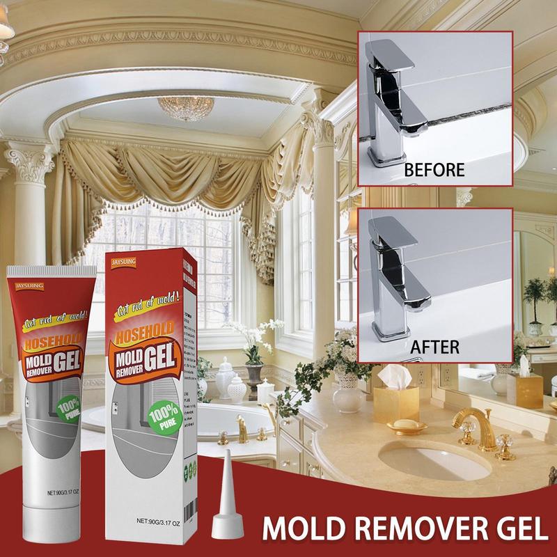 Mold removal gel for cleaning stains and mold on white walls in bathrooms and kitchens. 1
