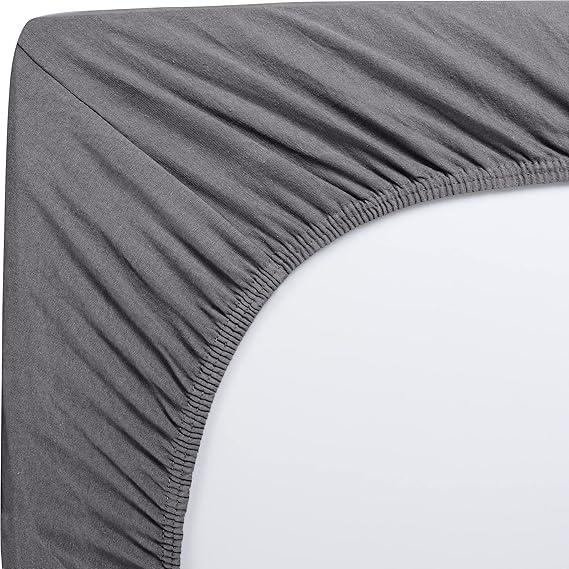 Product Introduction of Bedding Fitted Sheet Double, Grey - Deep Pocket 14 inch (35 cm) - Easy Care - Soft Brushed Microfibre Fabric - Shrinkage and Fade Resistant - Bottom Sheet 11