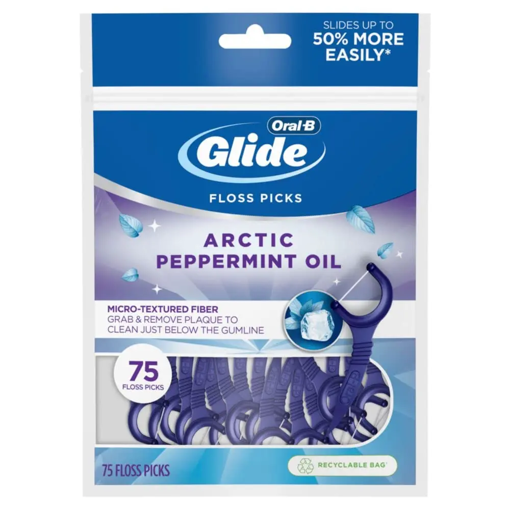 Oral-B Glide 3d White Floss Picks Radiant Mint 75 Count Pack Gentle