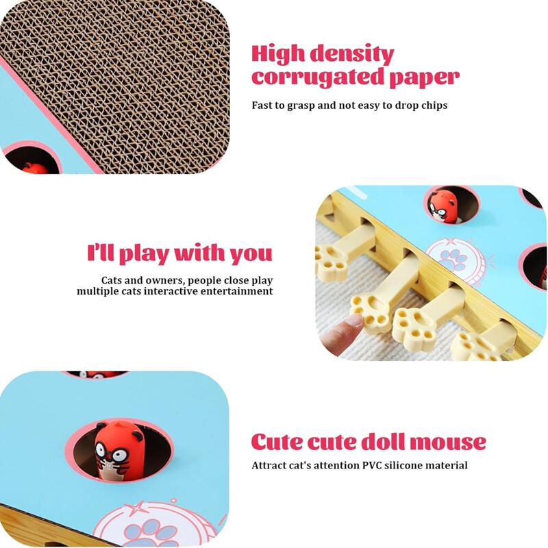Cat Toy Whack-a-Mole Cat Scratching Board Toy Grinding Claw Rest Play Funny Cat 5
