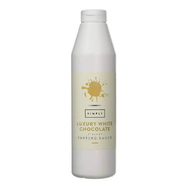 Luxury White Chocolate Topping Sauce, Ready to Use Dessert Sauce for Ice Cream, Waffles, Pancakes, Coffee & Milkshakes (1 kg)