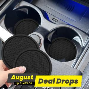 Cup Holder Coaster, 2 Counts Round Heat Insulation Cup Mat, Non-slip Cup Holder Pad, Accessories, Car Essentials, Car Accessories Women, Anti Slip Mat, Car Accessory, Car Accessories Women, Anti Slip Mat, Car Interior Kit, Car Floor Mats, Car Cup Holders