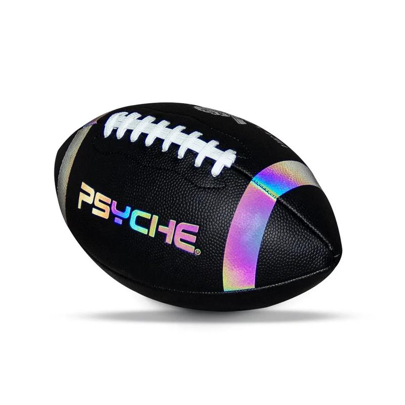 Holographic Black Rugby Ball – PU Leather Anti-Slip Official Size 9 | PSYCHE Sport Training Ball 1
